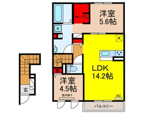 仮）D‐ROOM岩田町3丁目の物件間取画像